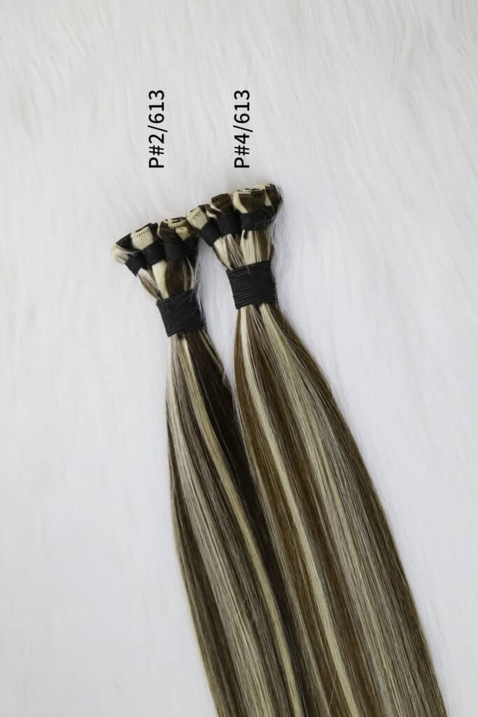 #2-613 #4-613 Hand Tied Weft Hair (2)