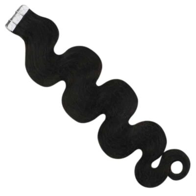 #1B Body Wave Curly Tape in Hair Extensions