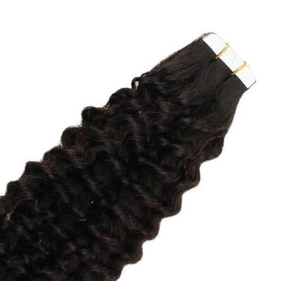 #1B Kinky Curly Tape In Hair Extensions