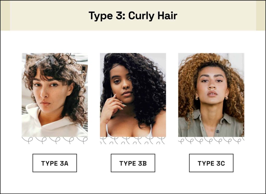 hair type 3a 3b 3c curly hair